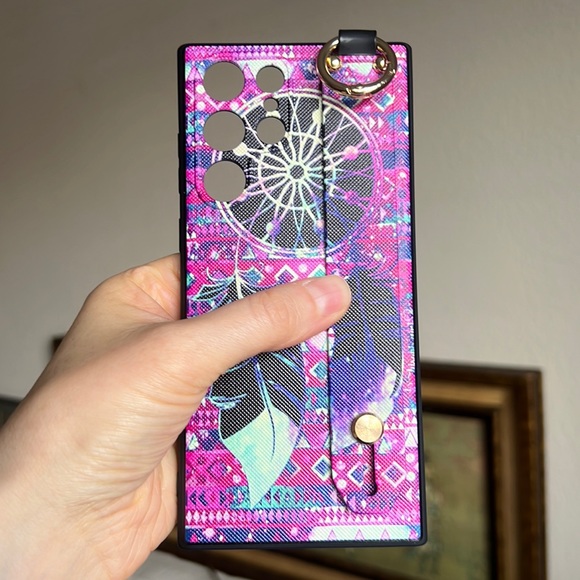 For Samsung Galaxy S22 ultra phone case with wrist strap kickstand keychain ring - Picture 4 of 17